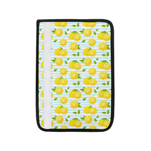 Lemon Pattern Stripe Background Car Seat Belt Cover