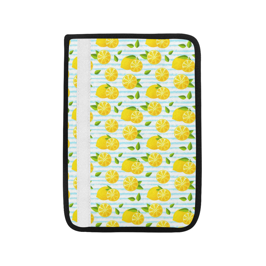 Lemon Pattern Stripe Background Car Seat Belt Cover