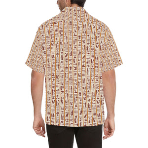 Egypt Hieroglyphics Pattern Print Design 05 Men's All Over Print Hawaiian Shirt (Model T58)