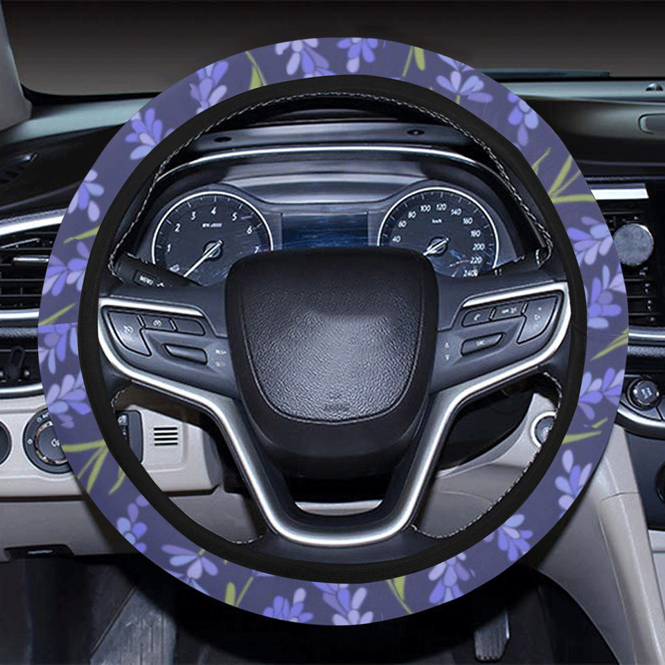 Lavender Theme Pattern Car Steering Wheel Cover