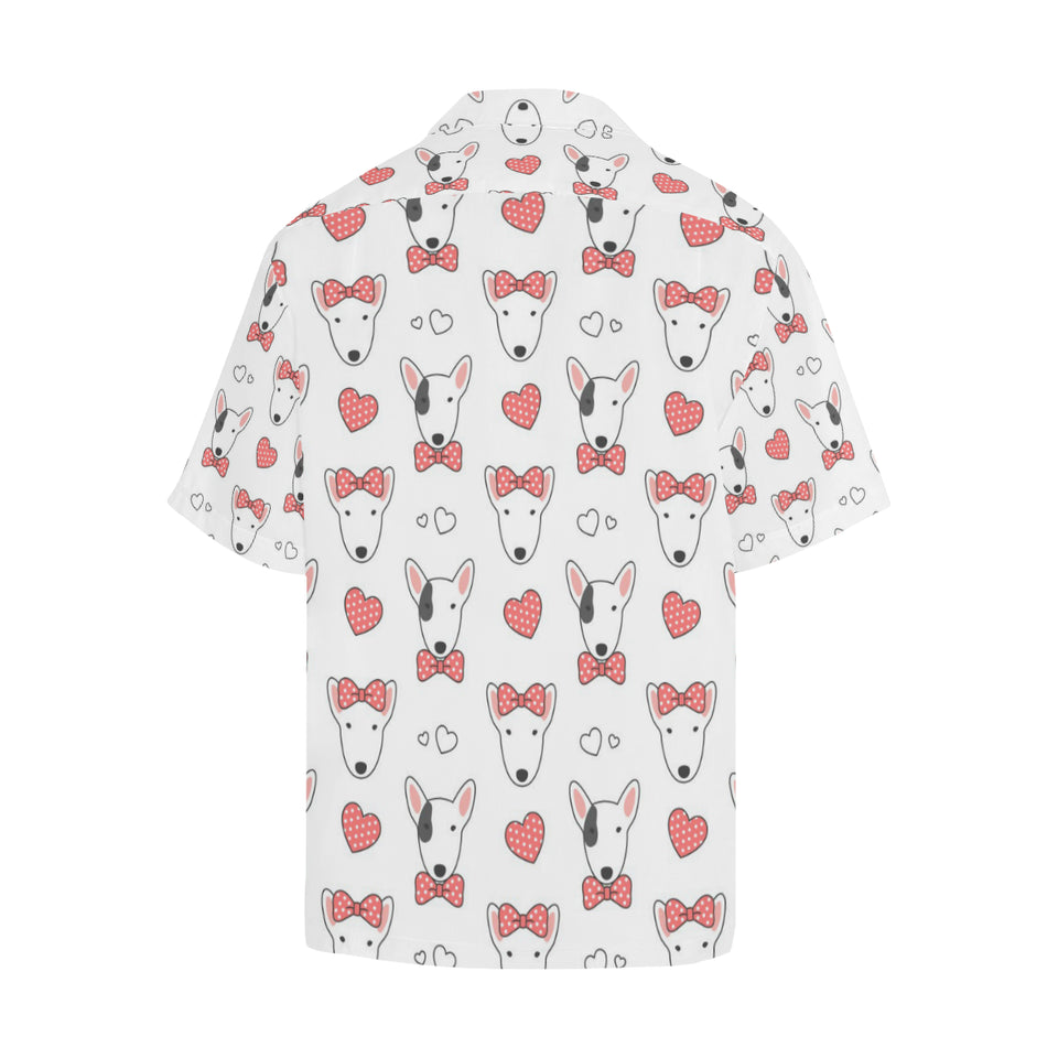 Bull Terrier Pattern Print Design 04 Men's All Over Print Hawaiian Shirt (Model T58)