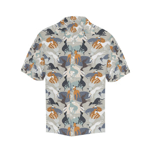 Greyhound Pattern Print Design 04 Men's All Over Print Hawaiian Shirt (Model T58)