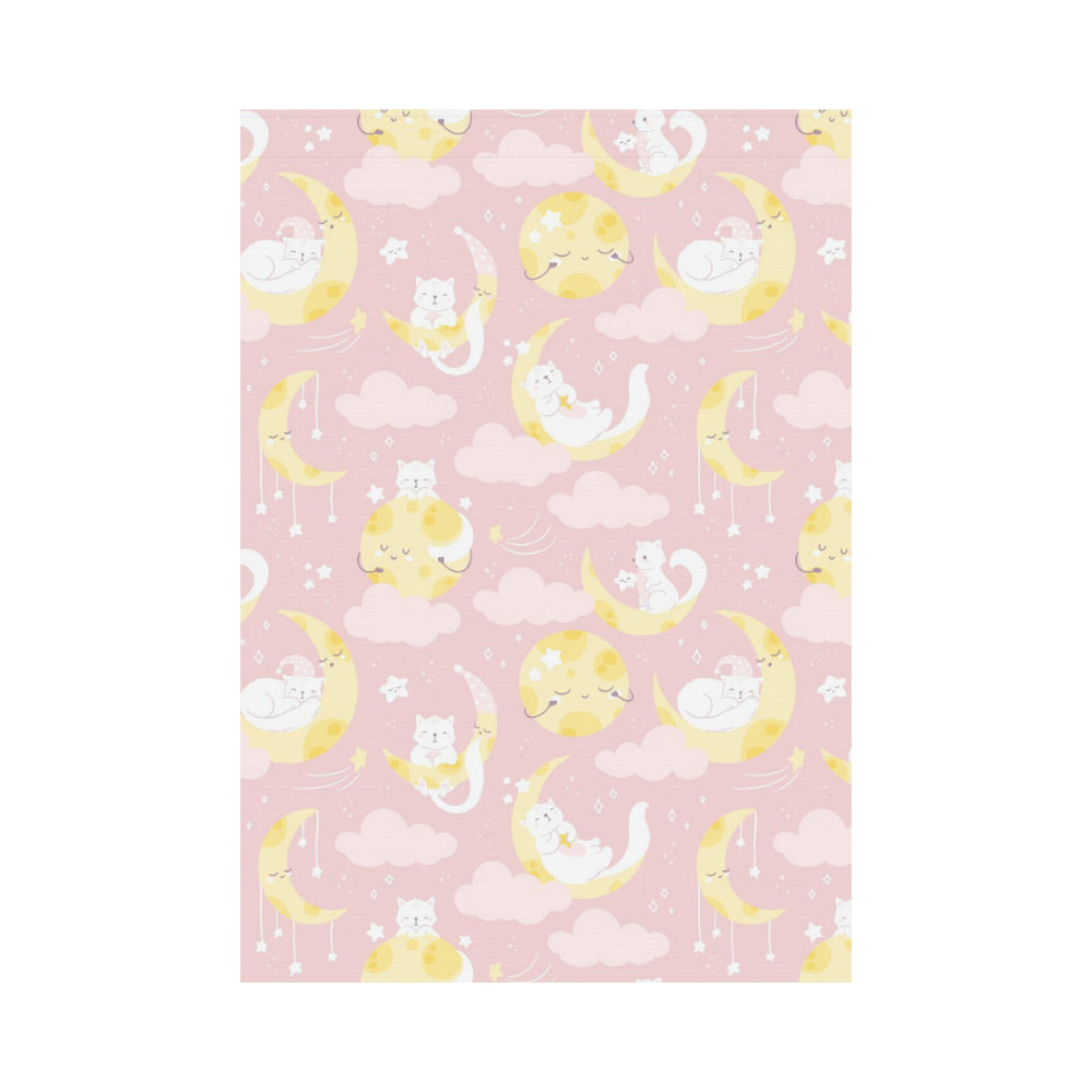 Moon Sleeping Cat Pattern House Flag Garden Flag