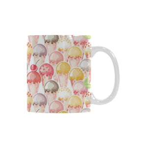 Ice Cream Cone Pattern Classical White Mug (FulFilled In US)