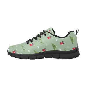 Windmill Green Pattern Men's Sneakers Black