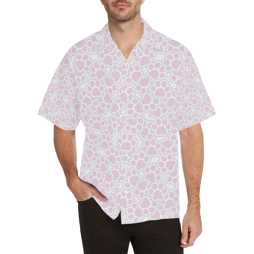 Dog Paws Pattern Print Design 03 Men's All Over Print Hawaiian Shirt (Model T58)