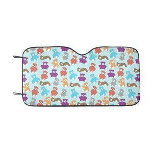 Teddy Bear Pattern Print Design 03 Car Sun Shade