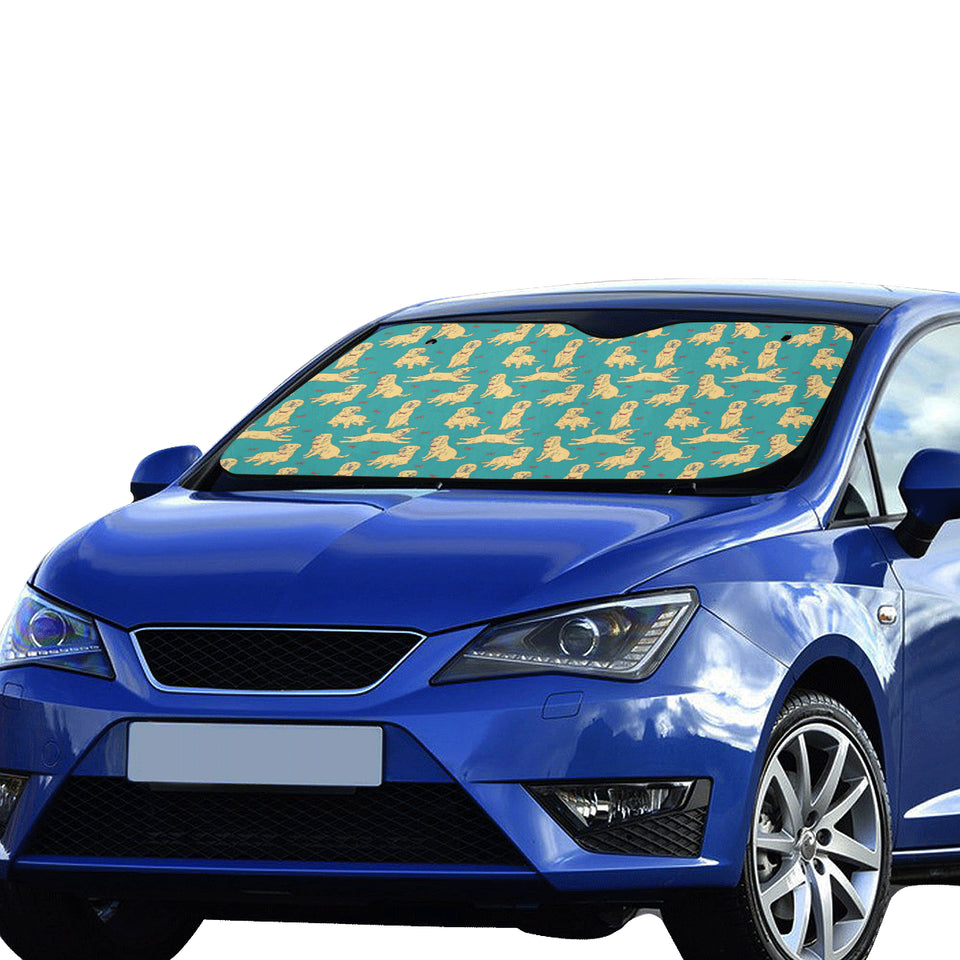 Golden Retriever Pattern Print Design 05 Car Sun Shade