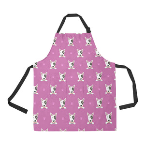 Bull Terrier Pattern Print Design 02 Adjustable Apron