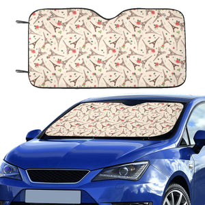 Eiffel Tower Pattern Print Design 03 Car Sun Shade