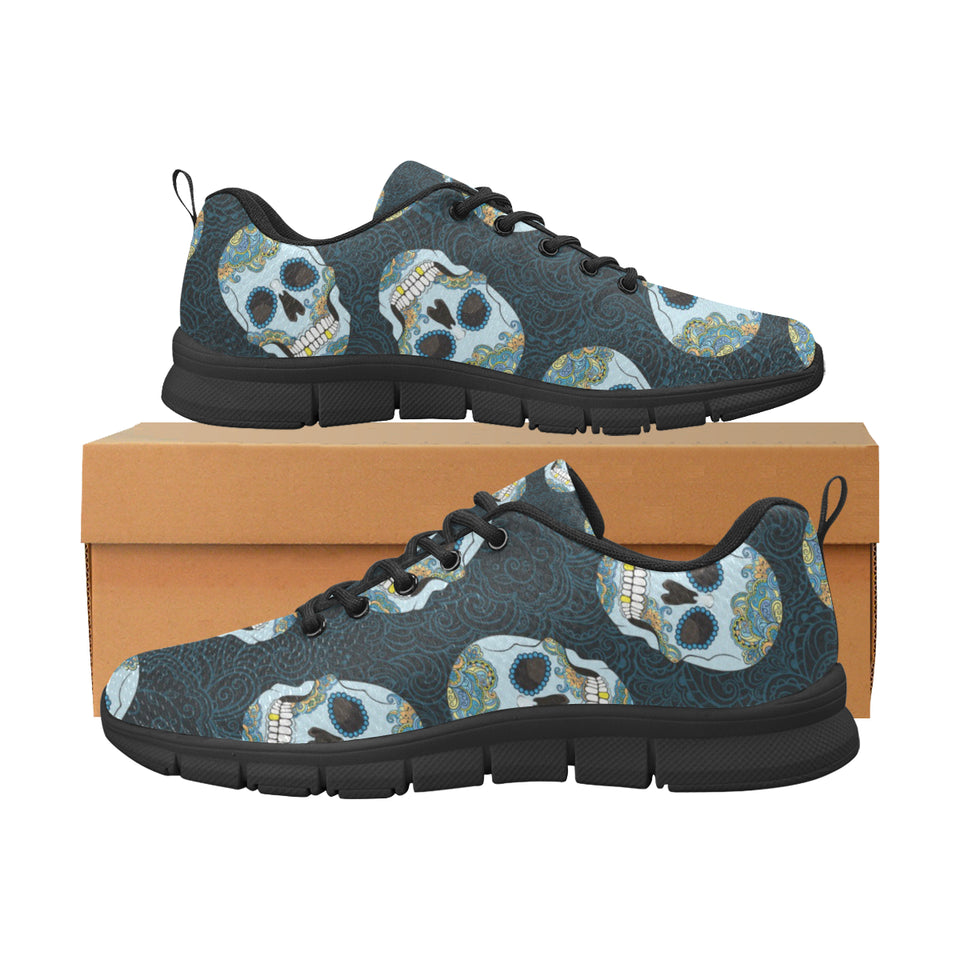 Suger Skull Pattern Men's Sneakers Black