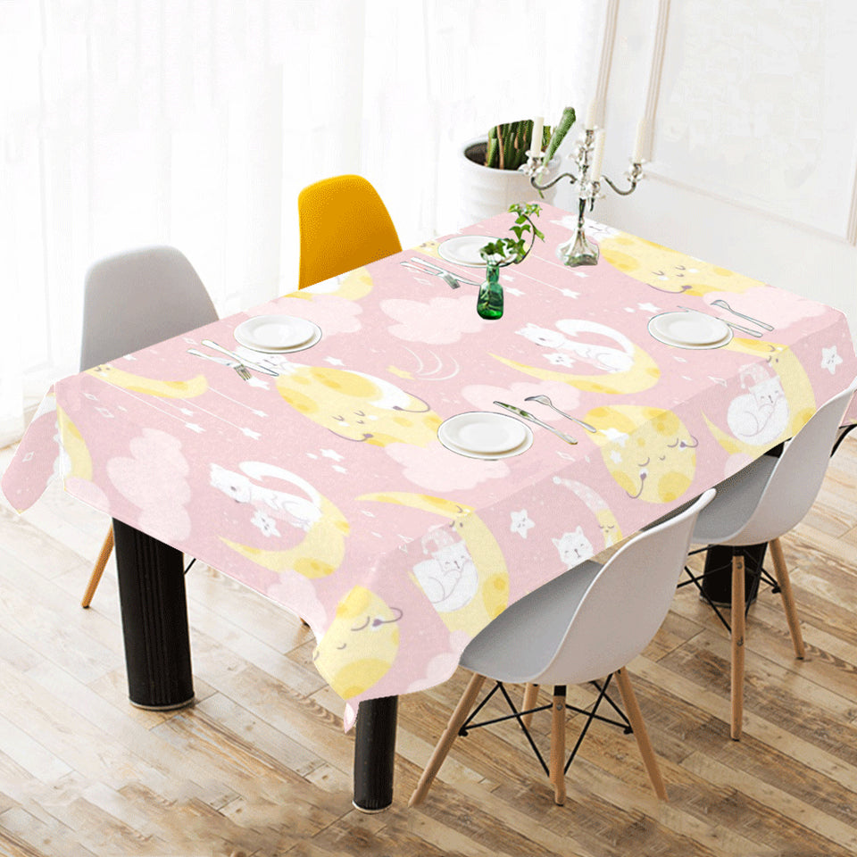 Moon Sleeping Cat Pattern Tablecloth