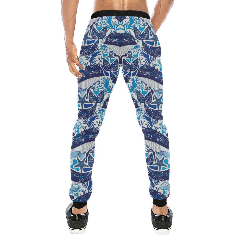 Whale Starfish Pattern Unisex Casual Sweatpants