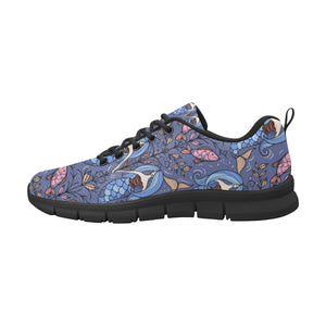 Mermaid Pattern Men's Sneakers Black