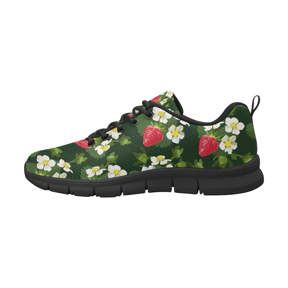 Strawberry Pattern Background Men's Sneakers Black