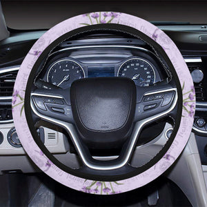 Lavender Pattern Background Car Steering Wheel Cover