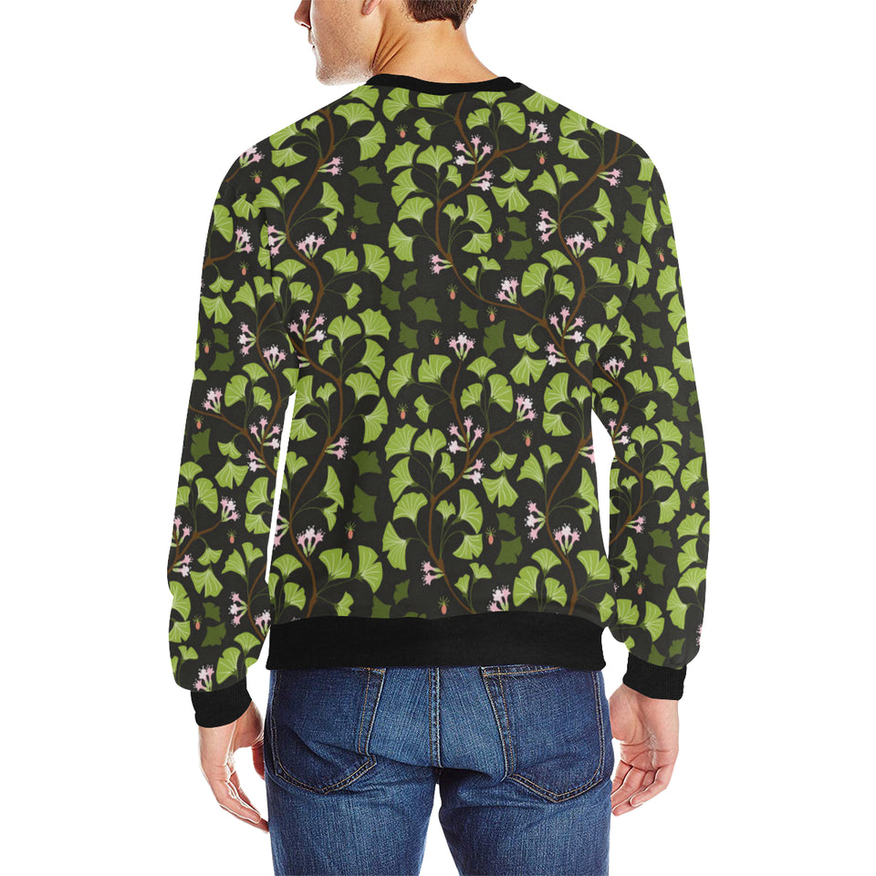 Ginkgo Leaves Flower Pattern Men's Crew Neck Sweatshirt