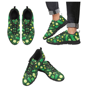 Cucumber Pattern Background Men's Sneakers Black