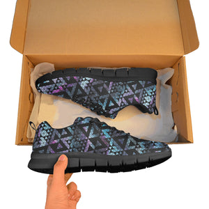 Space Galaxy Tribal Pattern Men's Sneakers Black