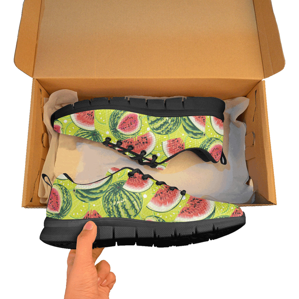 Watermelon Theme Pattern Men's Sneakers Black