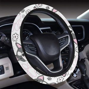Boston Terrier Pattern Car Steering Wheel Cover