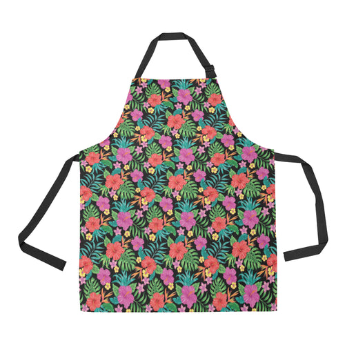 Hibiscus Pattern Print Design 01 Adjustable Apron