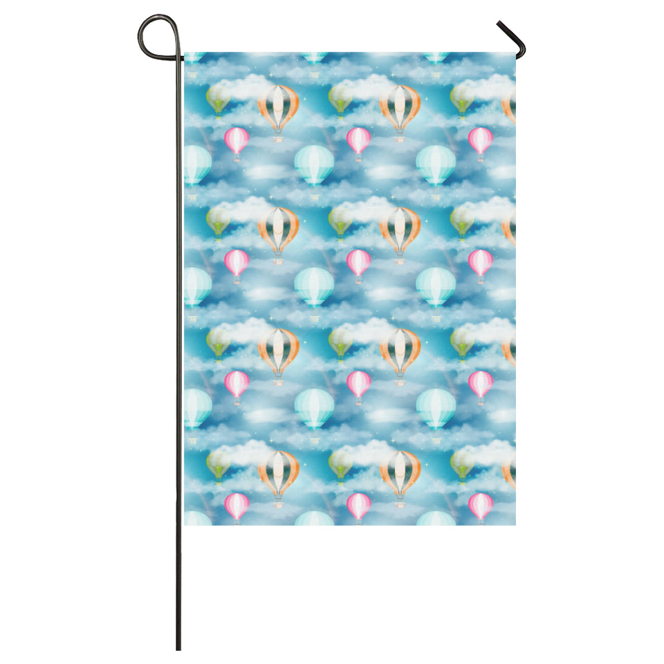 Hot Air Balloon in Night Sky Pattern House Flag Garden Flag