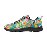 Colorful Peacock Pattern Men's Sneakers Black