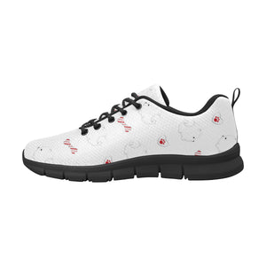 White Pomeranian Pattern Men's Sneakers Black