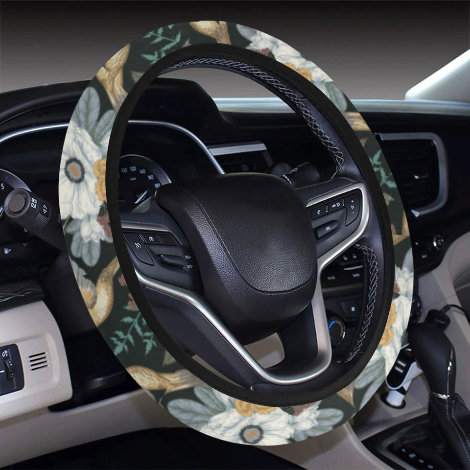Hummingbird Pattern Print Design 05 Car Steering Wheel Cover