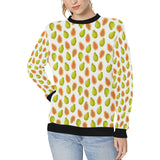 Papaya Pattern Theme Women's Crew Neck Sweatshirt