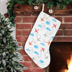 Airplane Cloud Pattern Christmas Stocking