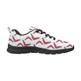 Boomerang Aboriginal Pattern White Background Men's Sneakers Black