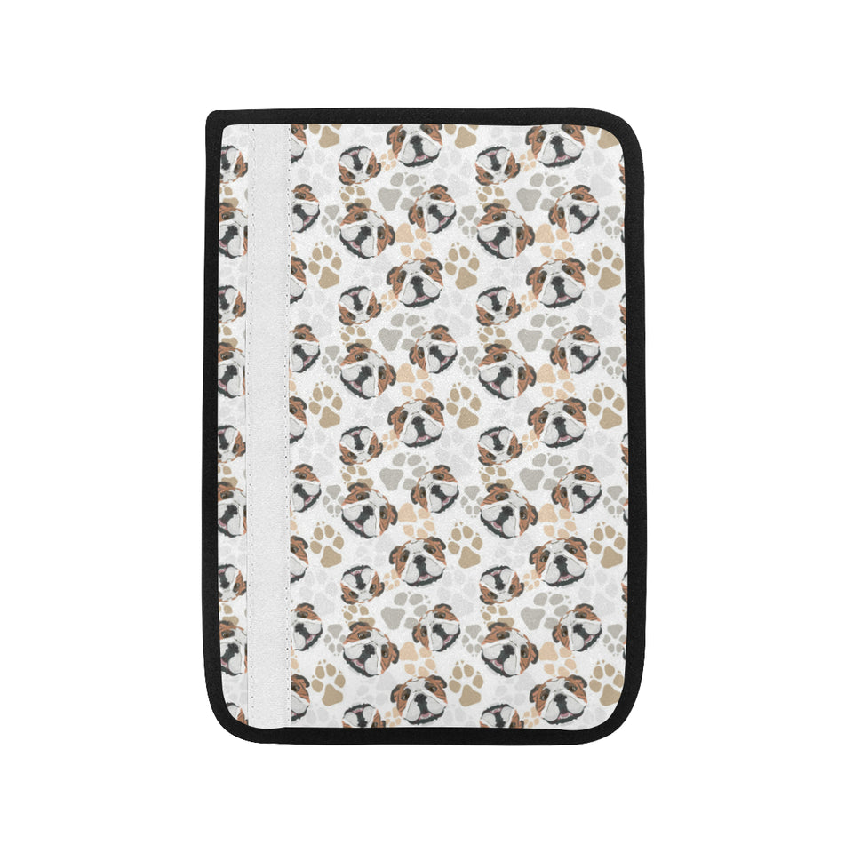 English Bulldog Pattern Print Design 01 Car Seat Belt Cover