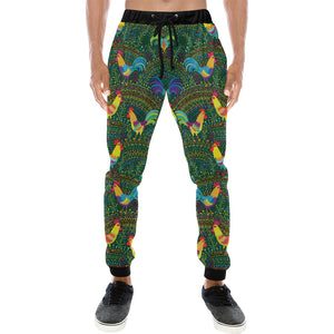 Rooster Chicken Pattern Theme Unisex Casual Sweatpants