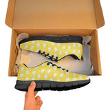 Garlic Pattern Yellow background Men's Sneakers Black