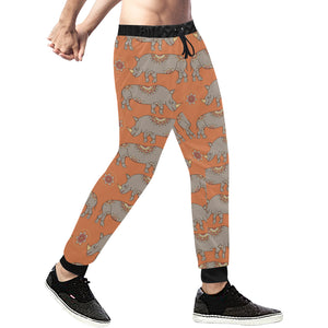 Rhino Pattern Theme Unisex Casual Sweatpants