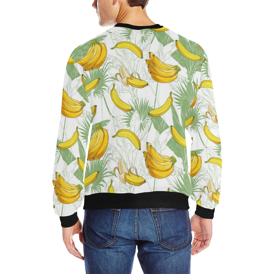 Banana Pattern Background Men's Crew Neck Sweatshirt