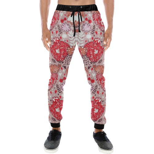 Red Pink Hot Air Balloon Pattern Unisex Casual Sweatpants