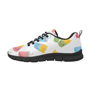 Colorful French Fries Pattern Men's Sneakers Black