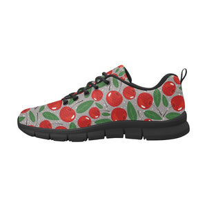 Cherry Leaves Pattern Men's Sneakers Black