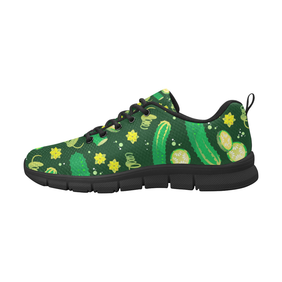 Cucumber Pattern Background Men's Sneakers Black