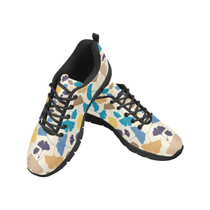 Colorful Ginkgo Leaves Pattern Men's Sneakers Black