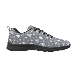 Snowflake Chirstmas Pattern Men's Sneakers Black