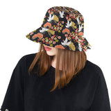 Japanese Crane Pattern Unisex Bucket Hat