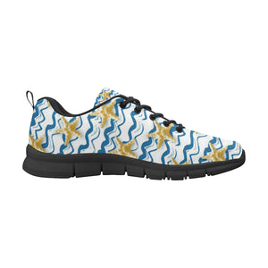 Starfish Pattern Men's Sneakers Black