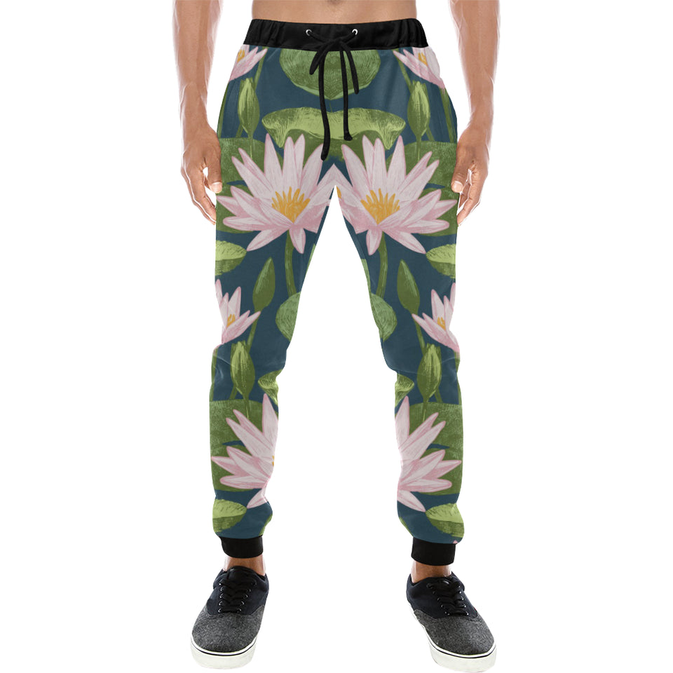 Lotus Waterlily Pattern background Unisex Casual Sweatpants