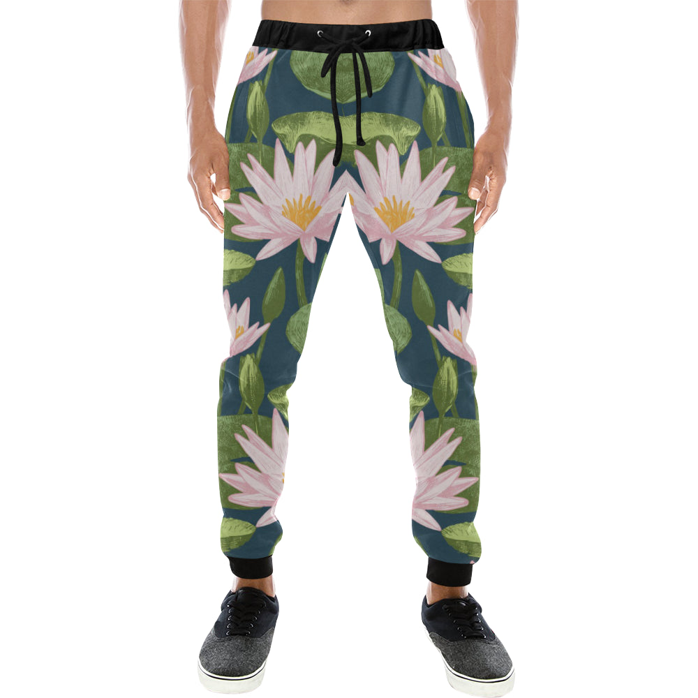 Lotus Waterlily Pattern background Unisex Casual Sweatpants