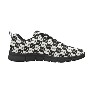 Anchor Black and White Patter Men's Sneakers Black