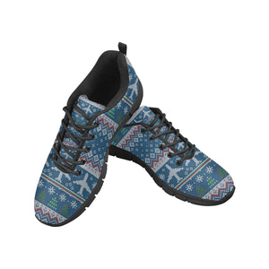 Airplane Sweater printed Pattern Men's Sneakers Black